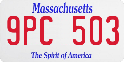 MA license plate 9PC503