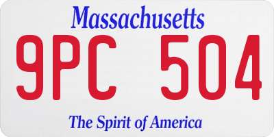 MA license plate 9PC504