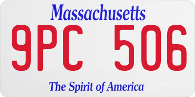 MA license plate 9PC506