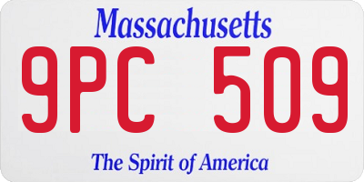 MA license plate 9PC509