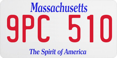 MA license plate 9PC510