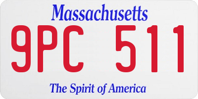 MA license plate 9PC511