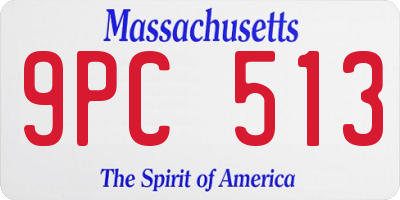 MA license plate 9PC513