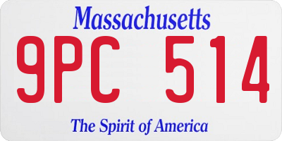 MA license plate 9PC514