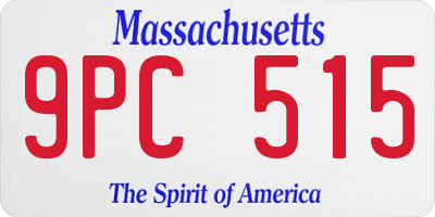 MA license plate 9PC515