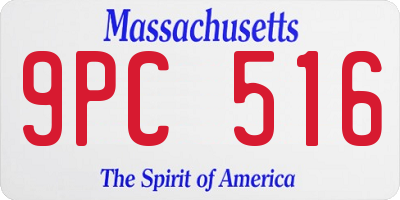 MA license plate 9PC516