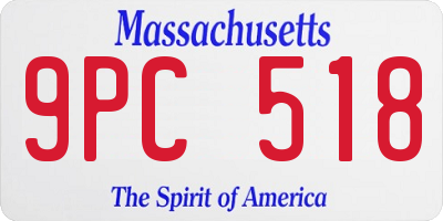 MA license plate 9PC518