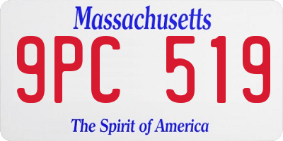 MA license plate 9PC519