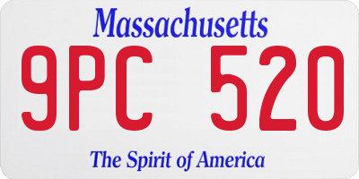 MA license plate 9PC520