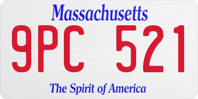 MA license plate 9PC521