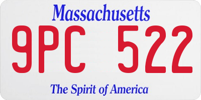 MA license plate 9PC522