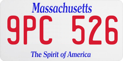 MA license plate 9PC526