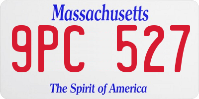 MA license plate 9PC527