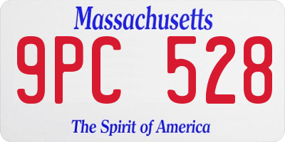MA license plate 9PC528