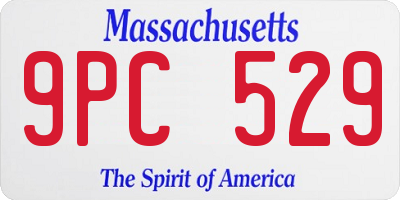 MA license plate 9PC529