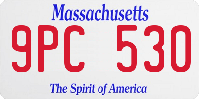 MA license plate 9PC530