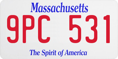 MA license plate 9PC531