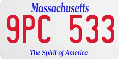 MA license plate 9PC533
