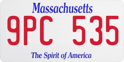 MA license plate 9PC535