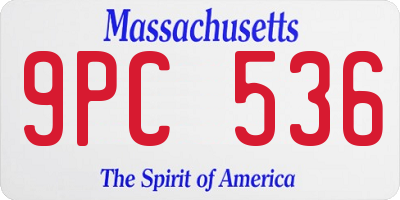 MA license plate 9PC536