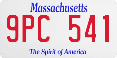 MA license plate 9PC541