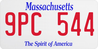 MA license plate 9PC544