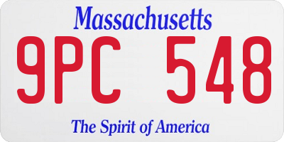 MA license plate 9PC548