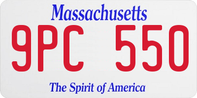 MA license plate 9PC550