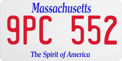 MA license plate 9PC552