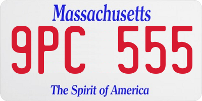 MA license plate 9PC555