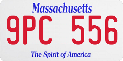 MA license plate 9PC556