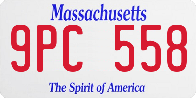 MA license plate 9PC558
