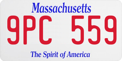 MA license plate 9PC559