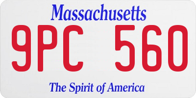 MA license plate 9PC560