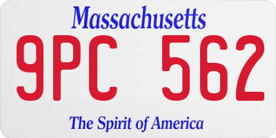 MA license plate 9PC562