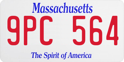 MA license plate 9PC564