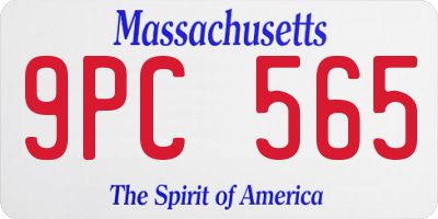 MA license plate 9PC565