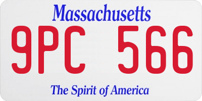 MA license plate 9PC566
