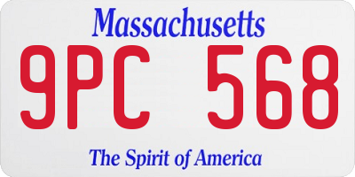 MA license plate 9PC568