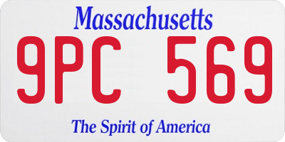 MA license plate 9PC569