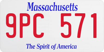 MA license plate 9PC571