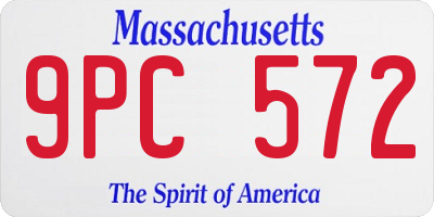 MA license plate 9PC572