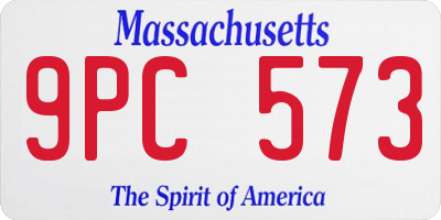 MA license plate 9PC573