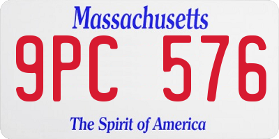 MA license plate 9PC576