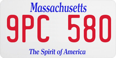 MA license plate 9PC580