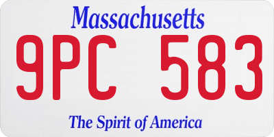 MA license plate 9PC583