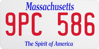 MA license plate 9PC586