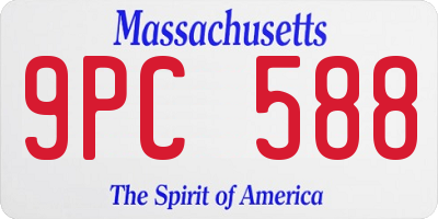 MA license plate 9PC588