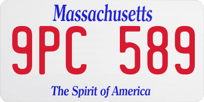 MA license plate 9PC589