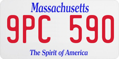 MA license plate 9PC590